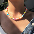 Beauty Pearl Chain Rainbow Flower Necklace Beach Necklace For Holiday